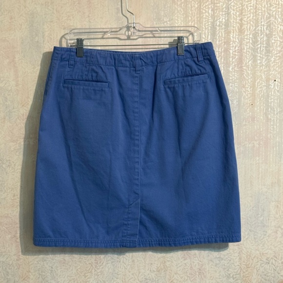 L.L. Bean Women's Mini Skirt in Vibrant Blue, Side Pockets, 100% Cotton, Sz 14 - Picture 6 of 9